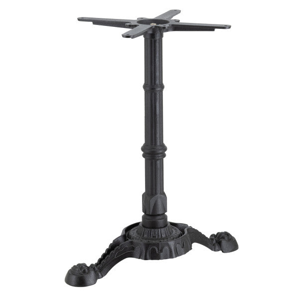 G & A BF0522 Cast Iron Restaurant Table Base, 5x22 Spread, Black Finish, 3 Column, Dining Height