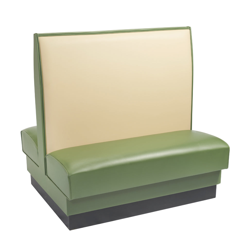 G & A CLASSIC-D-42 Double Plain Back Booth, Upholstered Back & Seat, 42"H, Solid Wood Frame, COM/Esprit Vinyl, per Foot