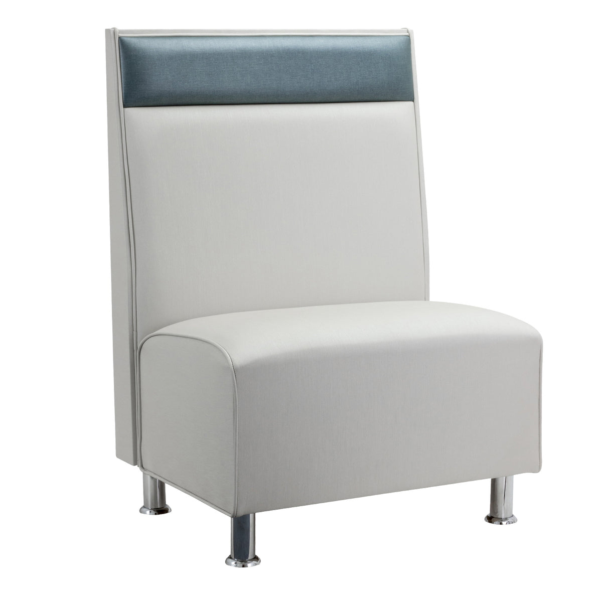 G & A CONTEMPO-D-42 Double Plain Back Booth, Upholstered Back and Seat, 42"H, Solid Wood Frame, COM/Esprit Vinyl, per Foot