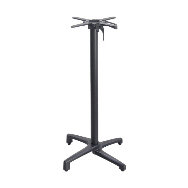 G & A FXH2626 Aluminum Table Base, 26"x26" Bar Height, Folding, Black Finish, Self Leveling