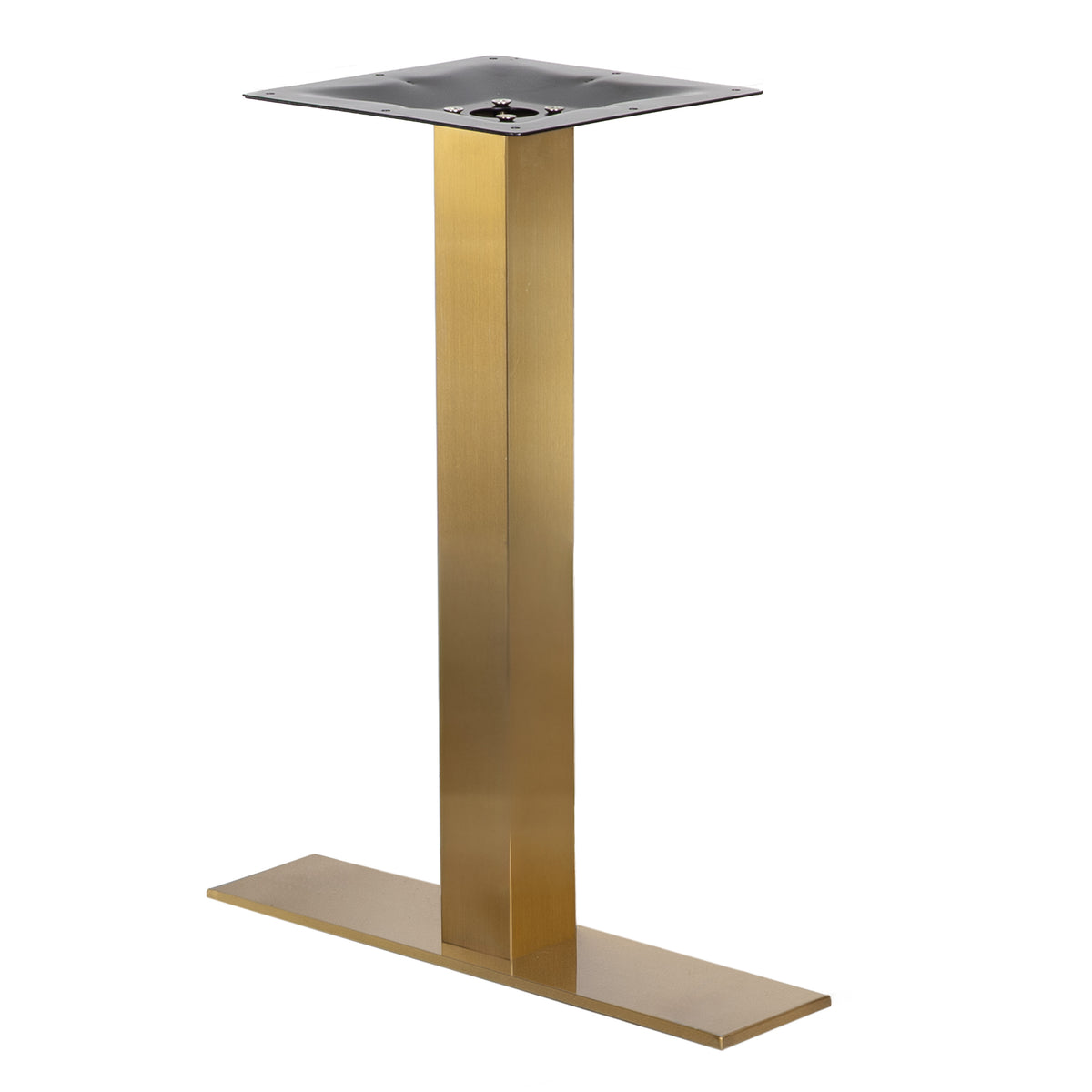 G & A GDH0522 GD Series Table Base, 5" x 22" Spread, 2-1/4" Dia. Column, Bar Height, Indoor/Outdoor, Steel with Gold Powder Coat Finish, Adjustable Floor Glides