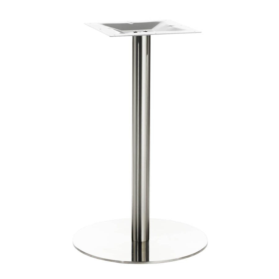 G & A GR18 Stainless Steel Table Base, 18" Spread, 2" Column, Dining Height, Brushed Finish