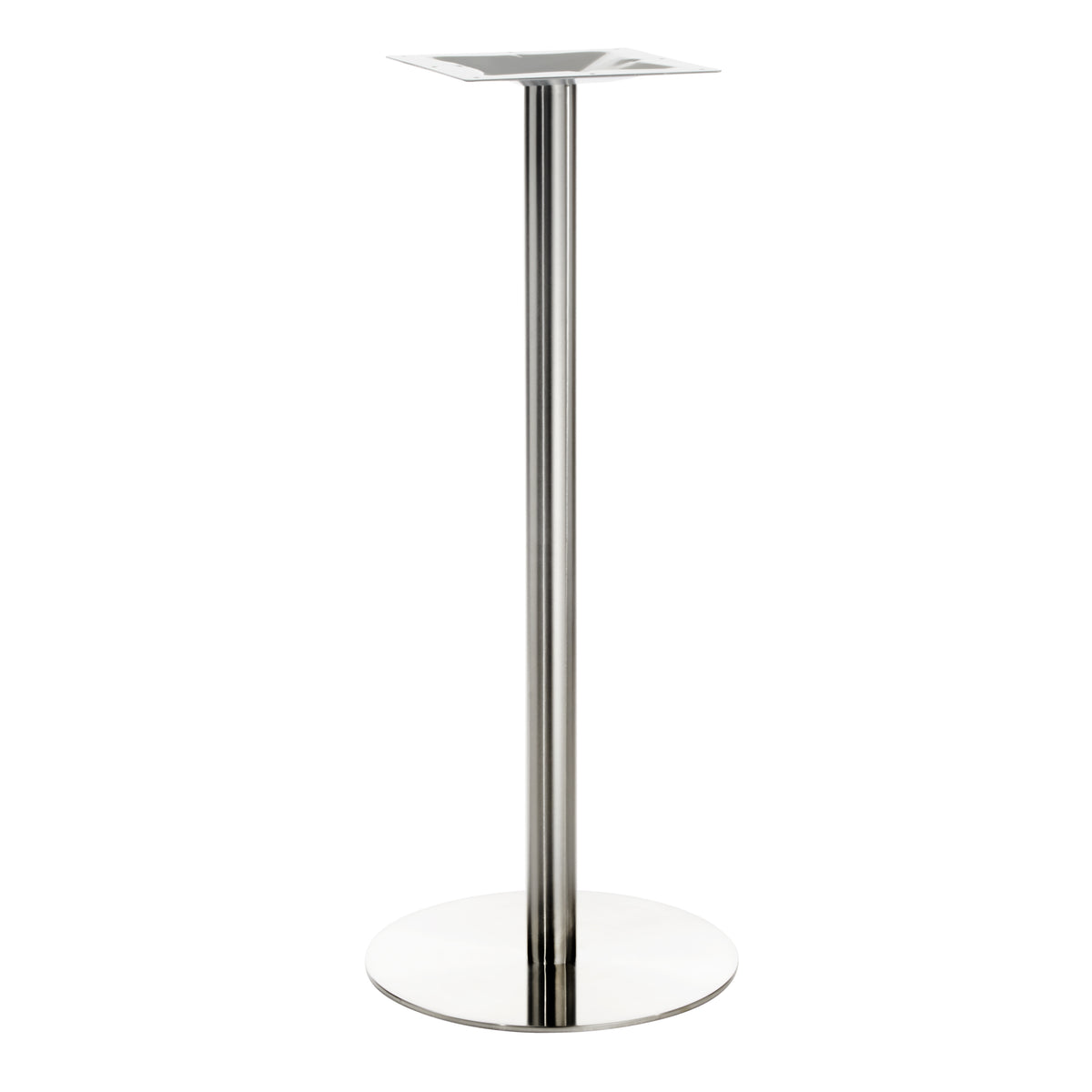 G & A GRH18 Stainless Steel Bar Height Table Base, 18" Spread, 2" Column, Brushed Finish