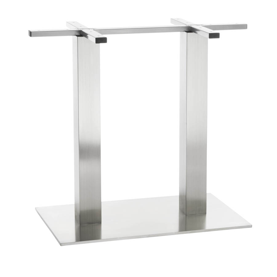 G & A GS1628 Stainless Steel GS Series Table Base, 16x28 Spread, 3 Dia. Column, Dining Height, Brushed Finish