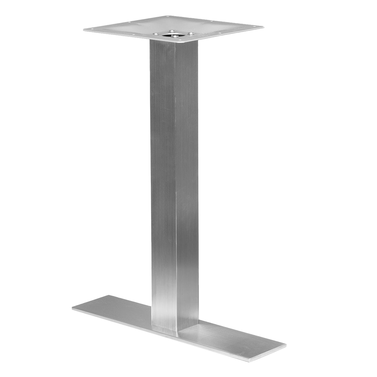 G & A GSH0522 GS Series Stainless Steel Table Base, 5" x 22" Spread, 2-1/4" Dia. Column, Bar Height, Indoor/Outdoor, Brushed Finish with Adjustable Floor Glides