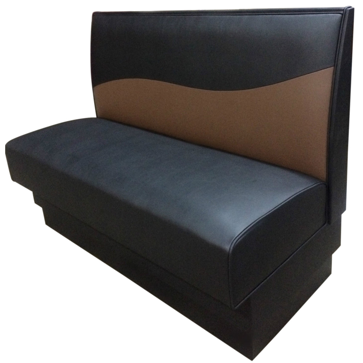 G & A WAVE-1/2-48 Upholstered 1/2 Circle Restaurant Booth, 48H, Solid Wood Frame, COM/Esprit Vinyl, per Foot