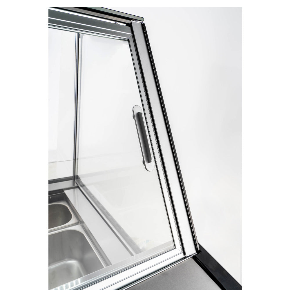 Marchia GIC-13-ST 70" 13-Pan Flat Glass White Gelato Ice Cream Dipping Cabinet Display Freezer