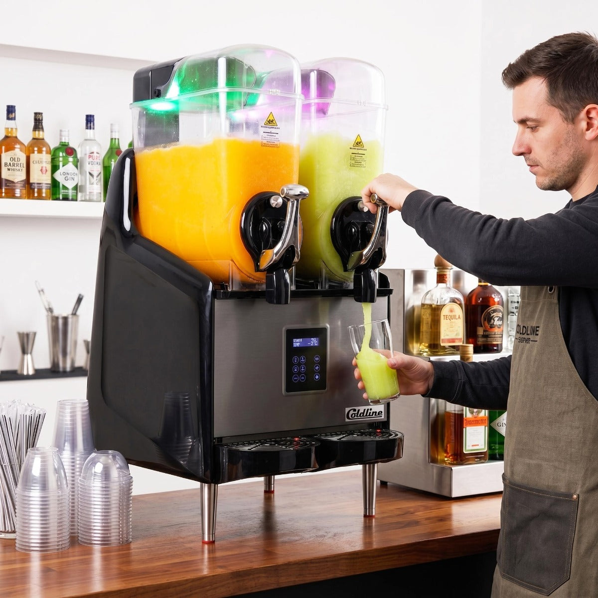 Coldline GRANITA-2X granita slush machine, serving slush
