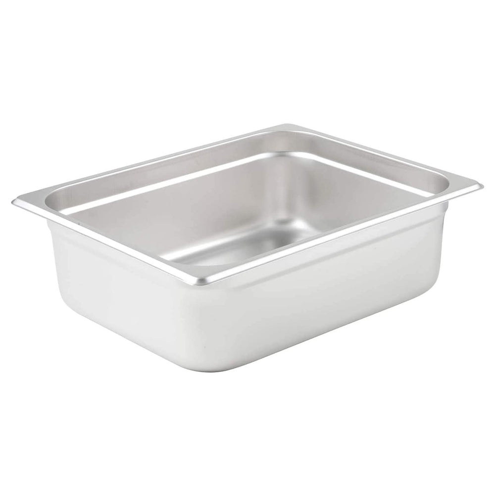 Prepline PFP-12-4 1/2 size stainless steel steam table pan, angled view