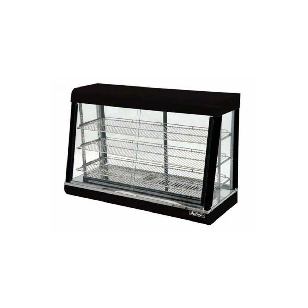 Adcraft HD-48 Self-Service Countertop Heated Display Case w/ 3 Shelves, Sliding Doors