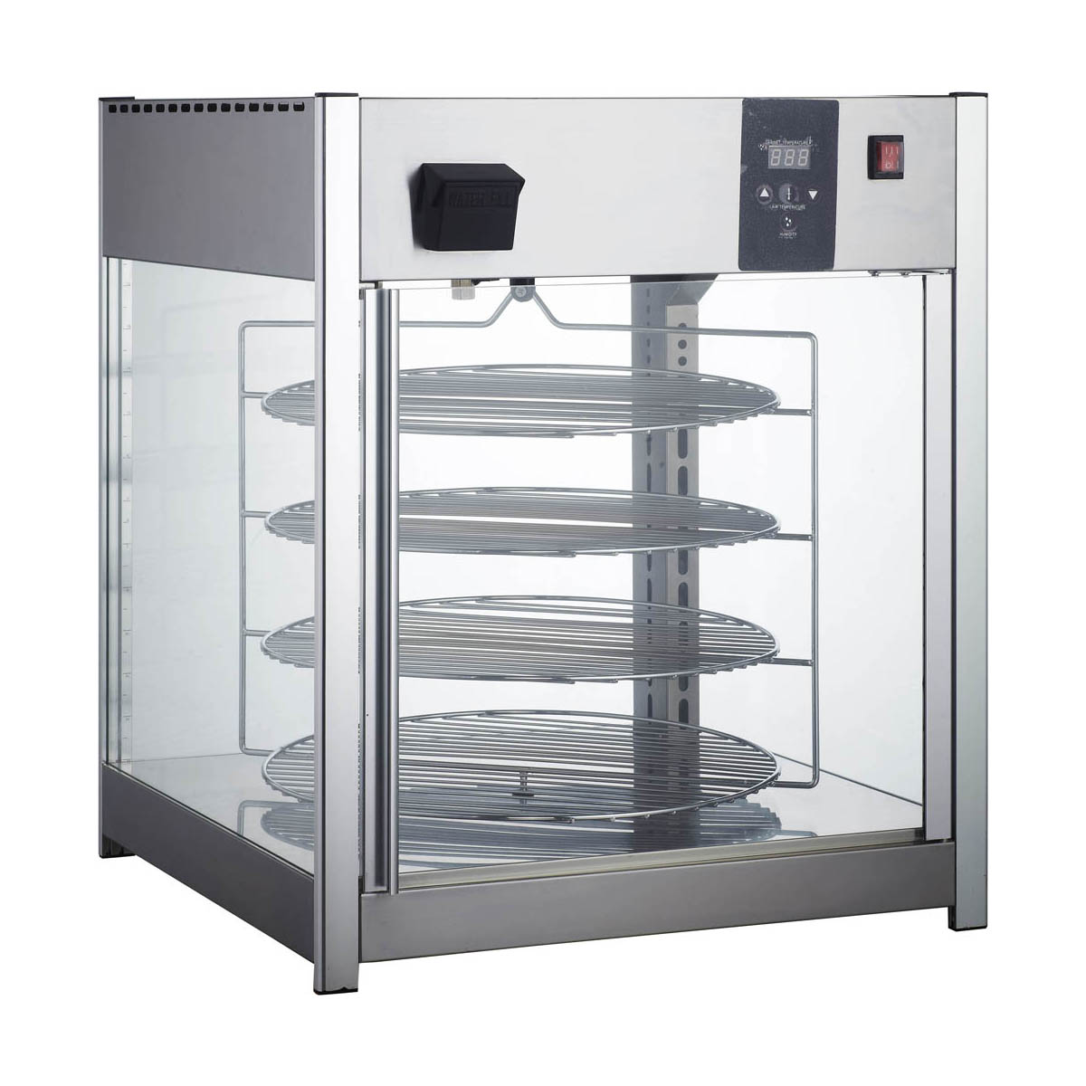 Adcraft HDRP-158 25" Countertop Rotating Pizza Display Warmer w/ 4 Shelves, Full-Service