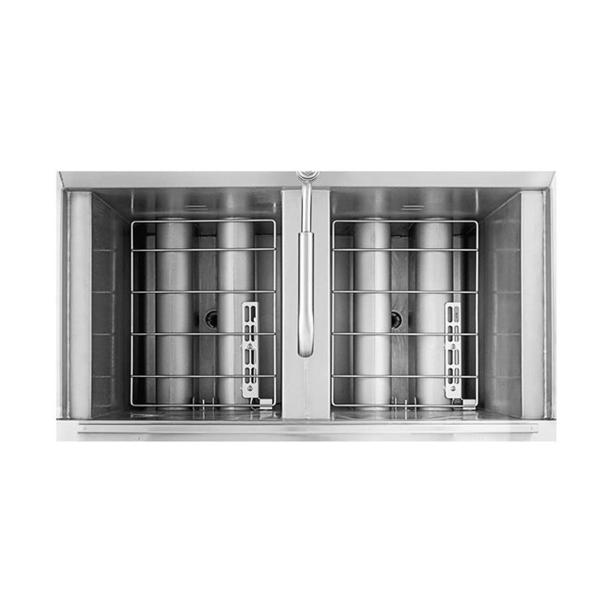 Henny Penny OFG322.06 2-well gas open fryer, top view of the two fry vats
