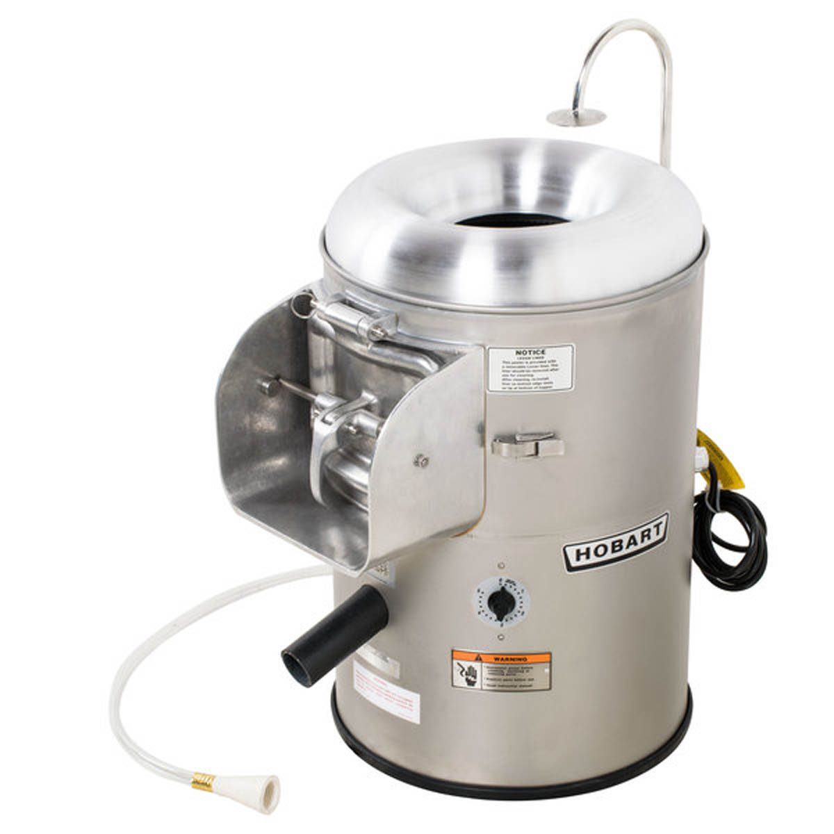 Hobart 6115-1 Portable Potato Peeler, 15-20 lb Capacity, 1/3 HP, Steel, Belt Drive, Silicon Carbide Disc