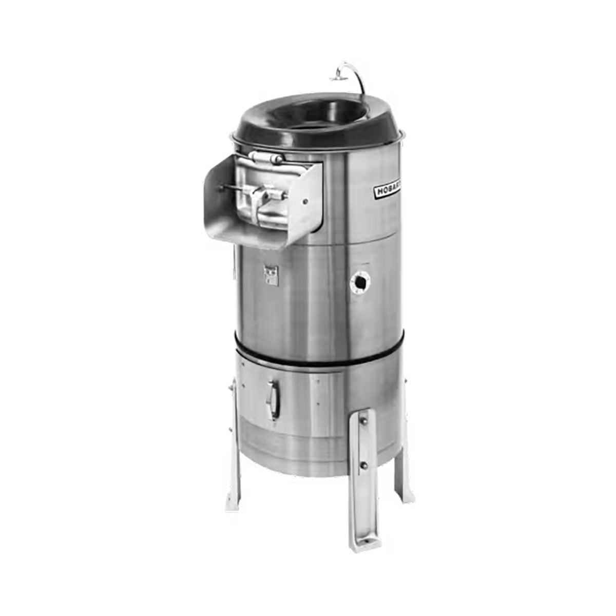 Hobart 6460-21 Potato Peeler - 55-70 lb Hopper, 1 HP V-Belt Drive, Stainless Steel, Silicon Carbide Disc