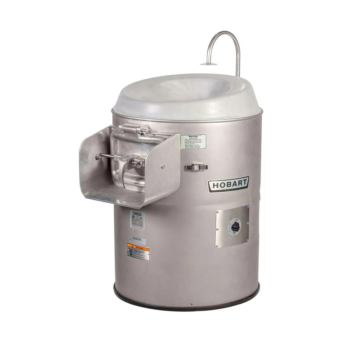Hobart 6460C-6 Floor Model Potato Peeler, 60 lb Capacity, 1 HP, Stainless Steel, V-Belt Drive, Timer