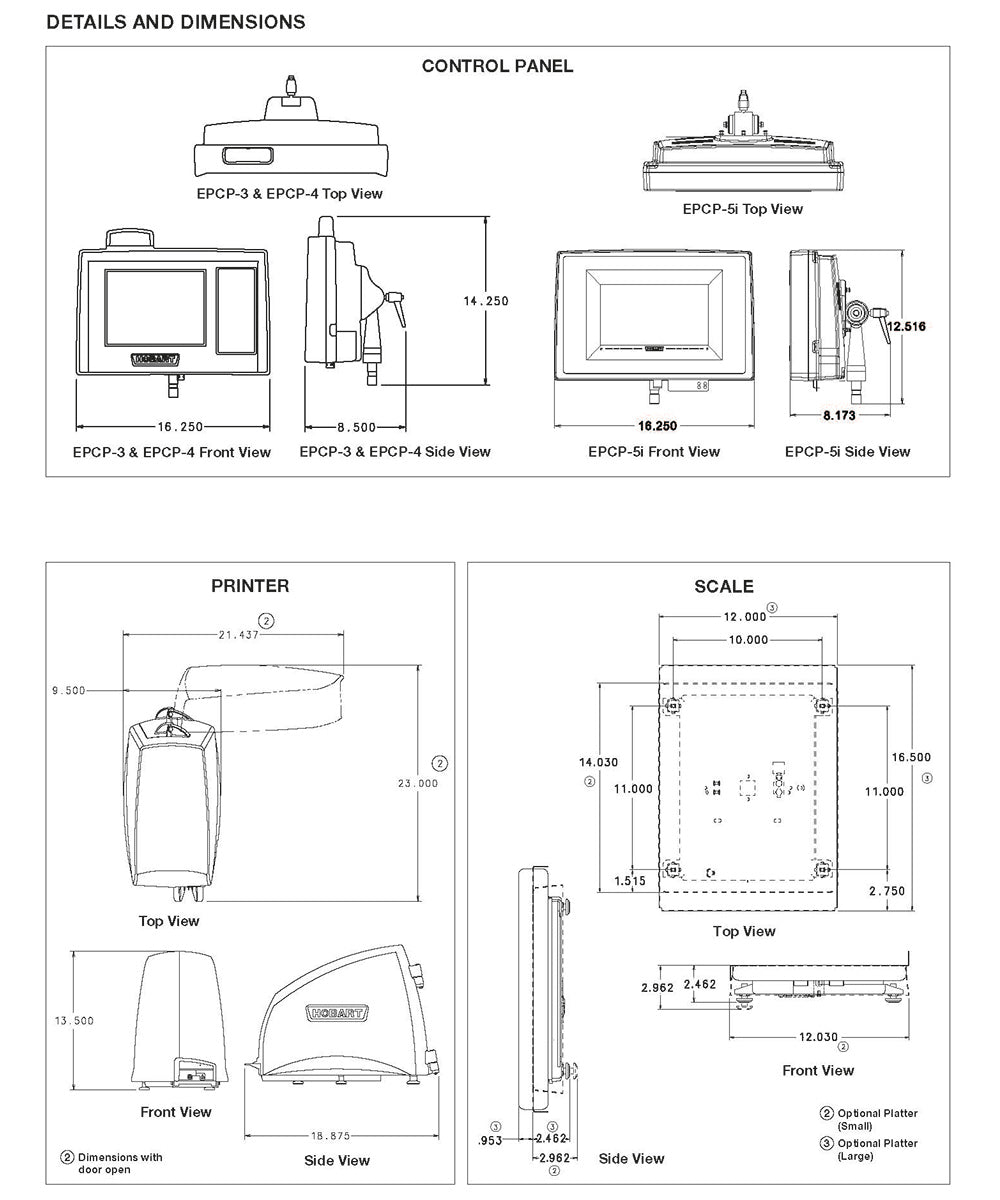Hobart EPSA-1 Access Prepack Stand-Alone Commercial Portion Scale, 50 lb Capacity, 0.01 lb Accuracy