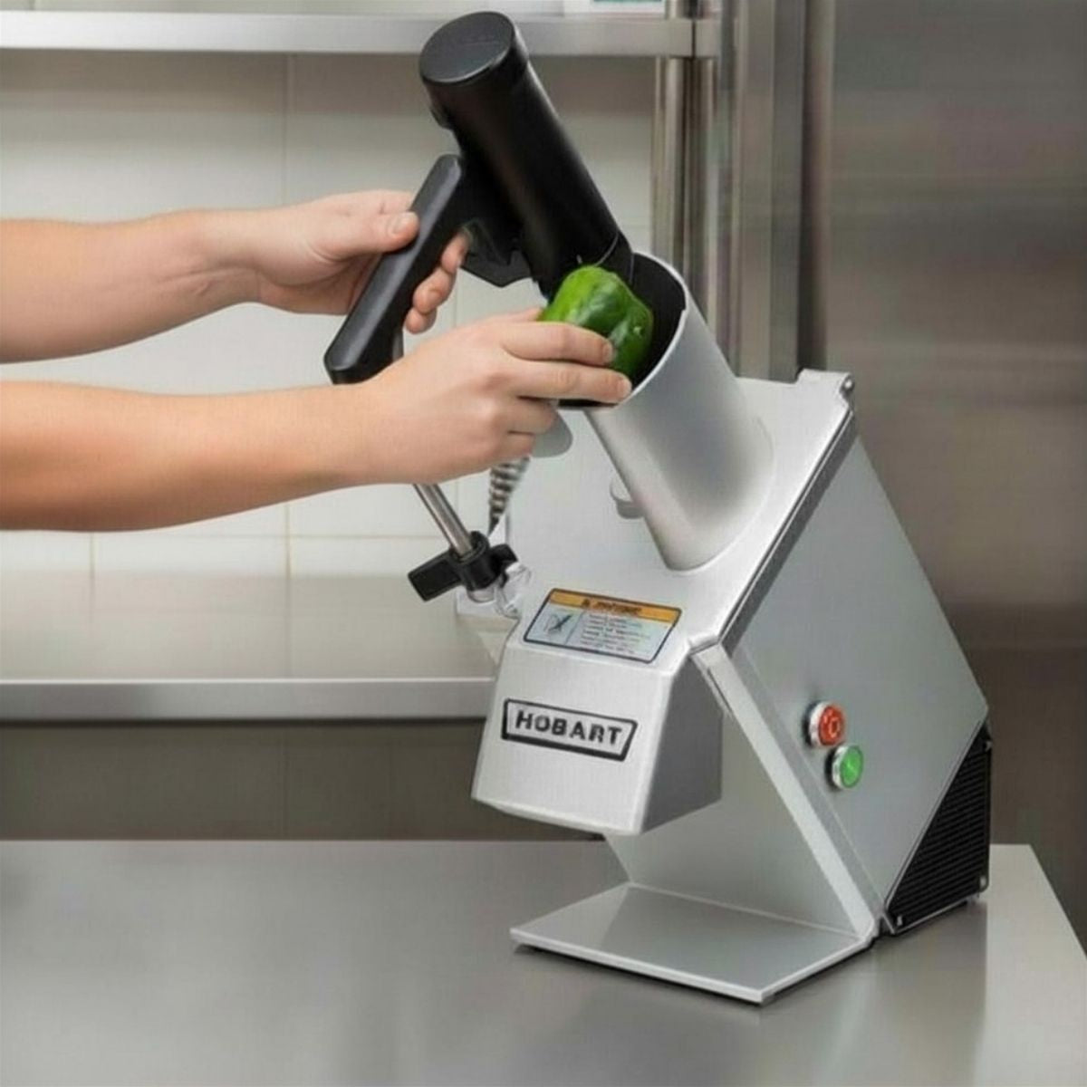Hobart FP100-1 Benchtop Continuous Feed Food Processor, Unit Only, 11 lbs per/min, 1/3 hp
