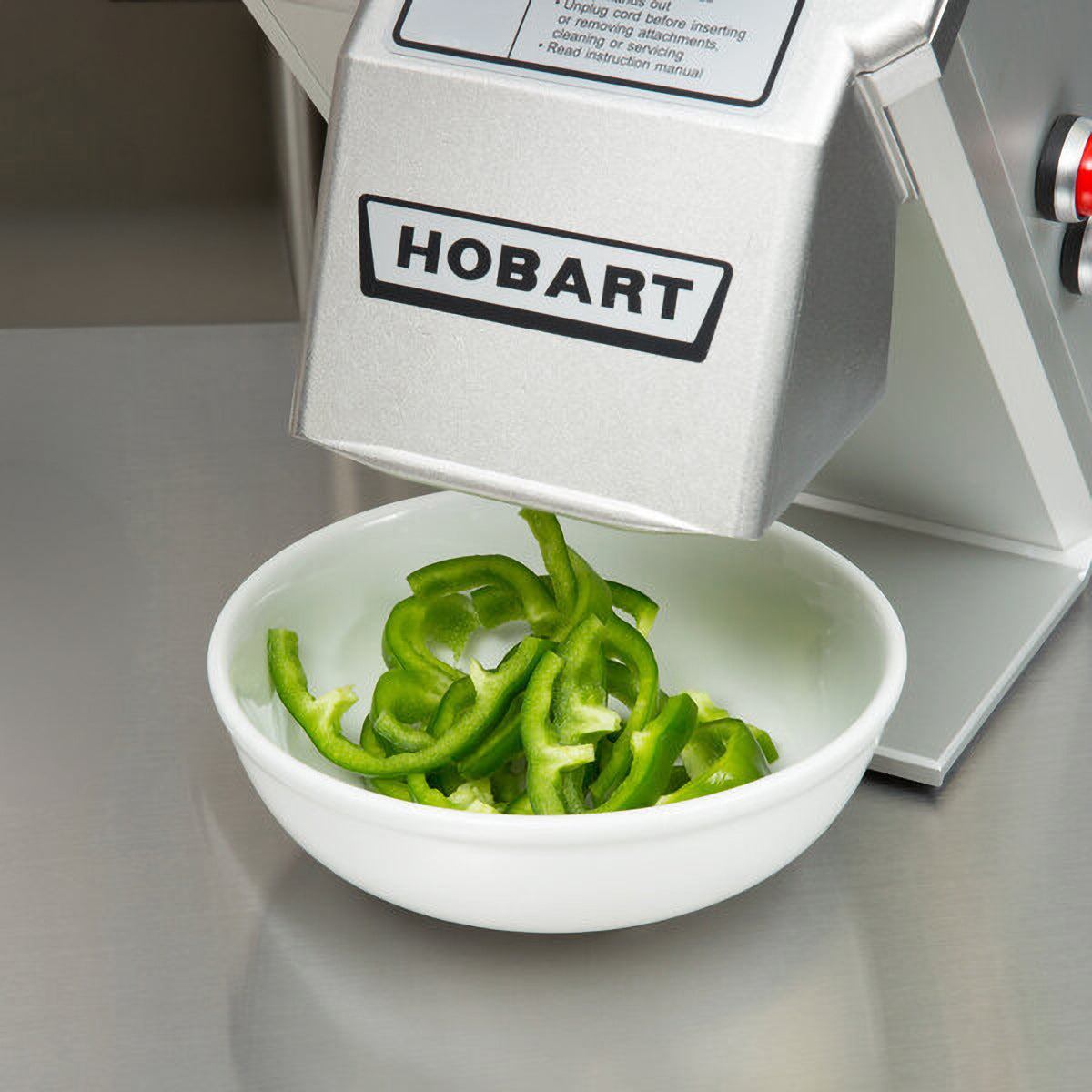Hobart FP100-1B Benchtop Continuous Feed Food Processor with PLTSS-6PACK, 11 lbs per/min, 1/3 hp