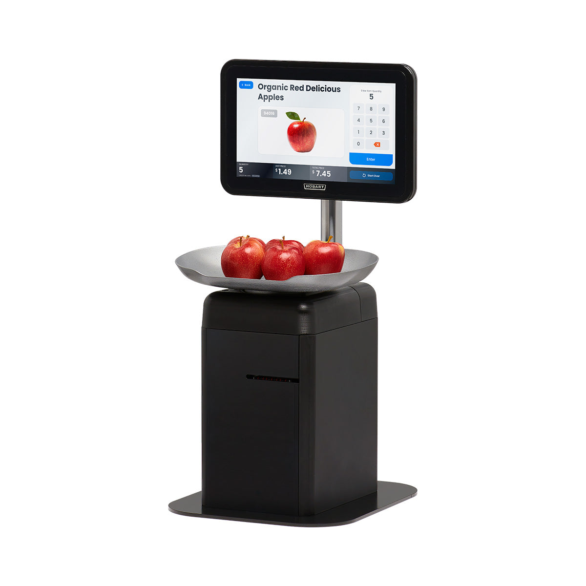 Hobart FS-3B0 FreshServe Self-Serve Scale, Table-Top, 14" Touchscreen, 30 lb x 0.01 lb Capacity, Plastic Housing, Barcode Scanner