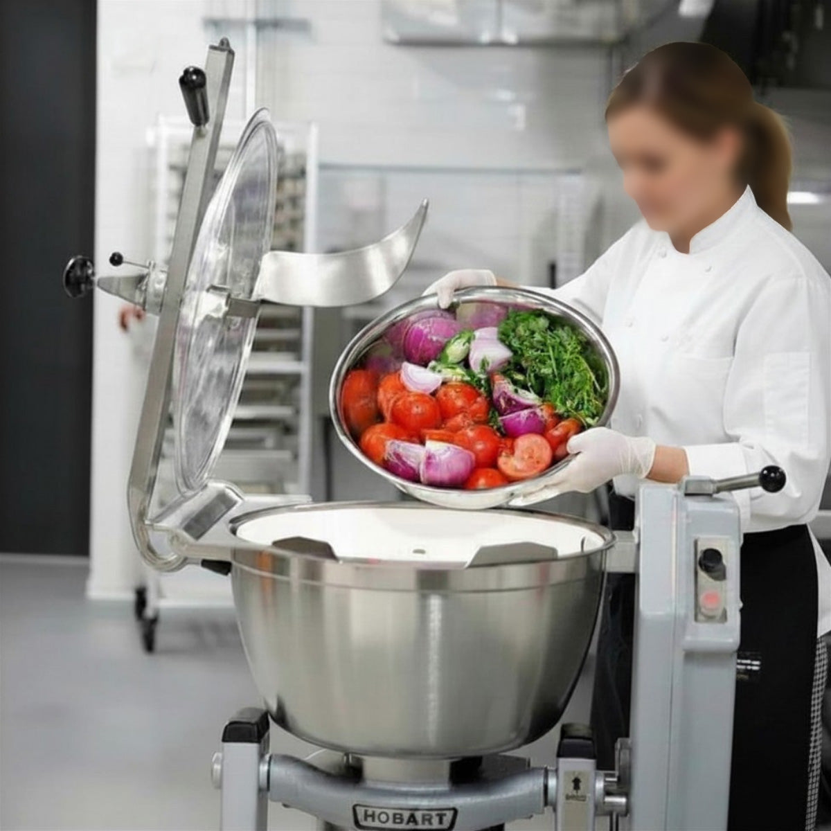 Hobart HCM450-3 Vertical Cutter Mixer with 45 qt Capacity, Tilting Bowl, 5 hp, US/EXPORT Configuration
