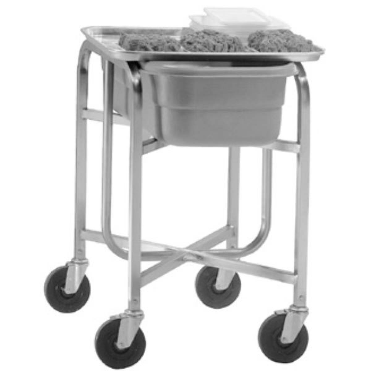 Hobart MXGD-CART X-Frame Stainless Steel Lug Cart, 5" Locking Rubber Casters, Heavy-Duty Food Prep Cart
