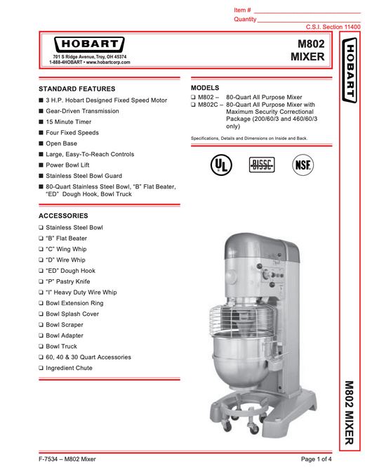 Spec Sheet
