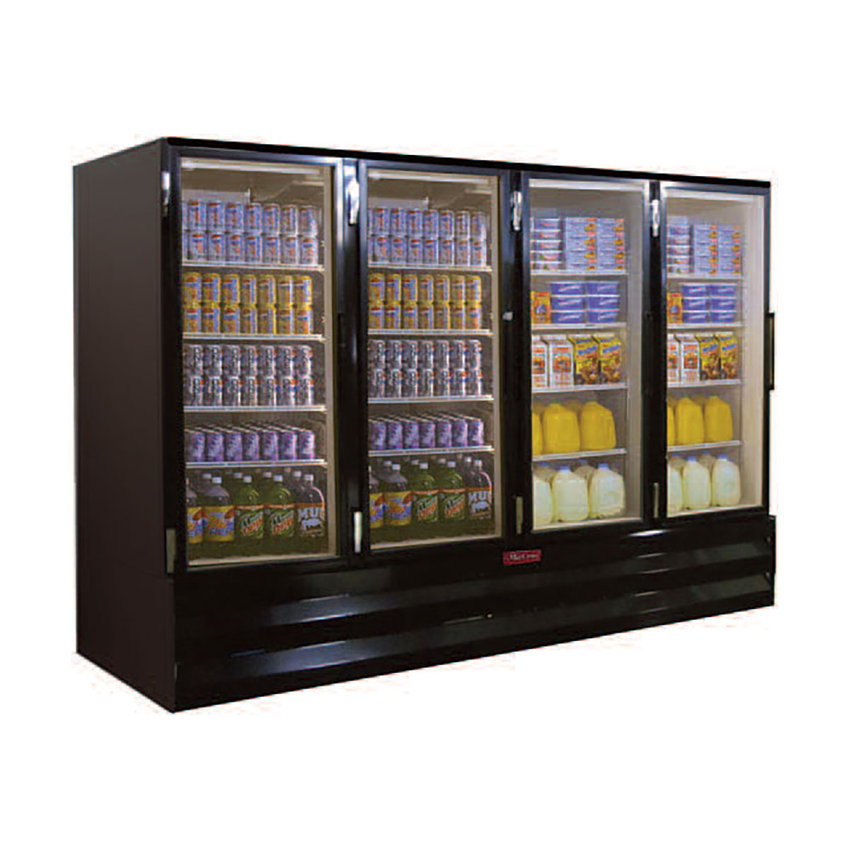 Howard-McCray GF102BM-FF-B 103" 4 Glass Door Merchandiser Freezer in Black, 102 cu. ft.