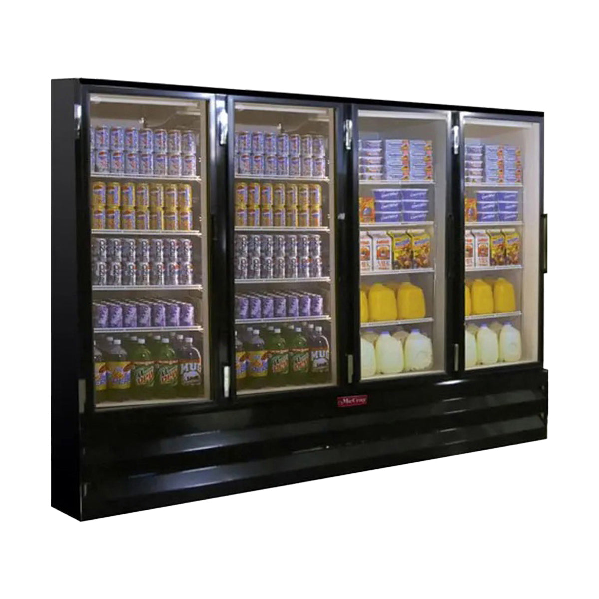 Howard-McCray GR102BM-B 103" Four Glass Door Merchandiser Refrigerator in Black, 102 cu. ft.