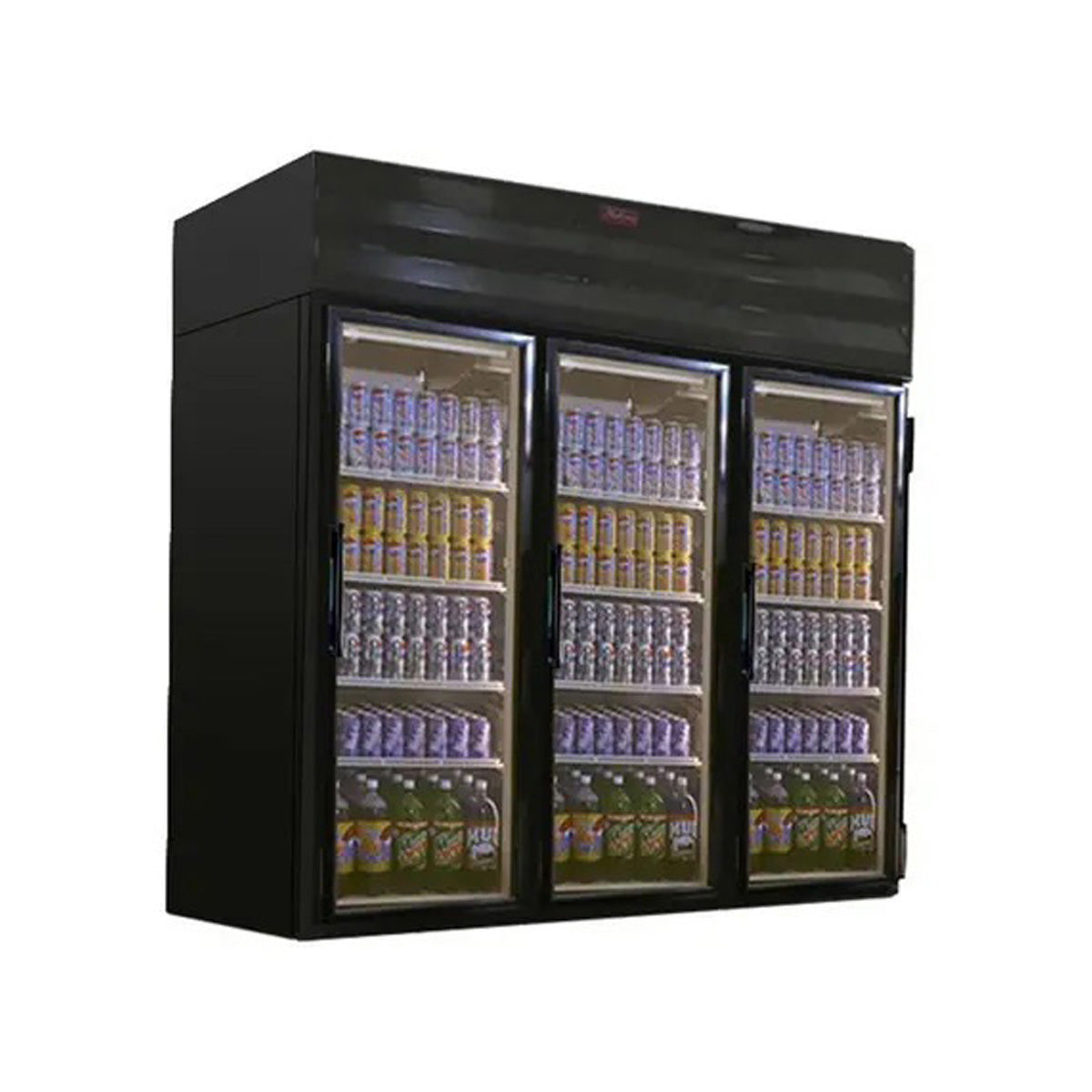 Howard-McCray GR75-B 78" Three Glass Door Merchandiser Refrigerator in Black, 75 cu. ft.