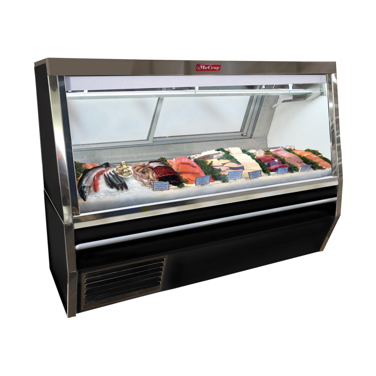 Howard-McCray R-CFS34N-8-BE-LED 96" Flat Refrigerated Seafood Display Case, Remote, Black