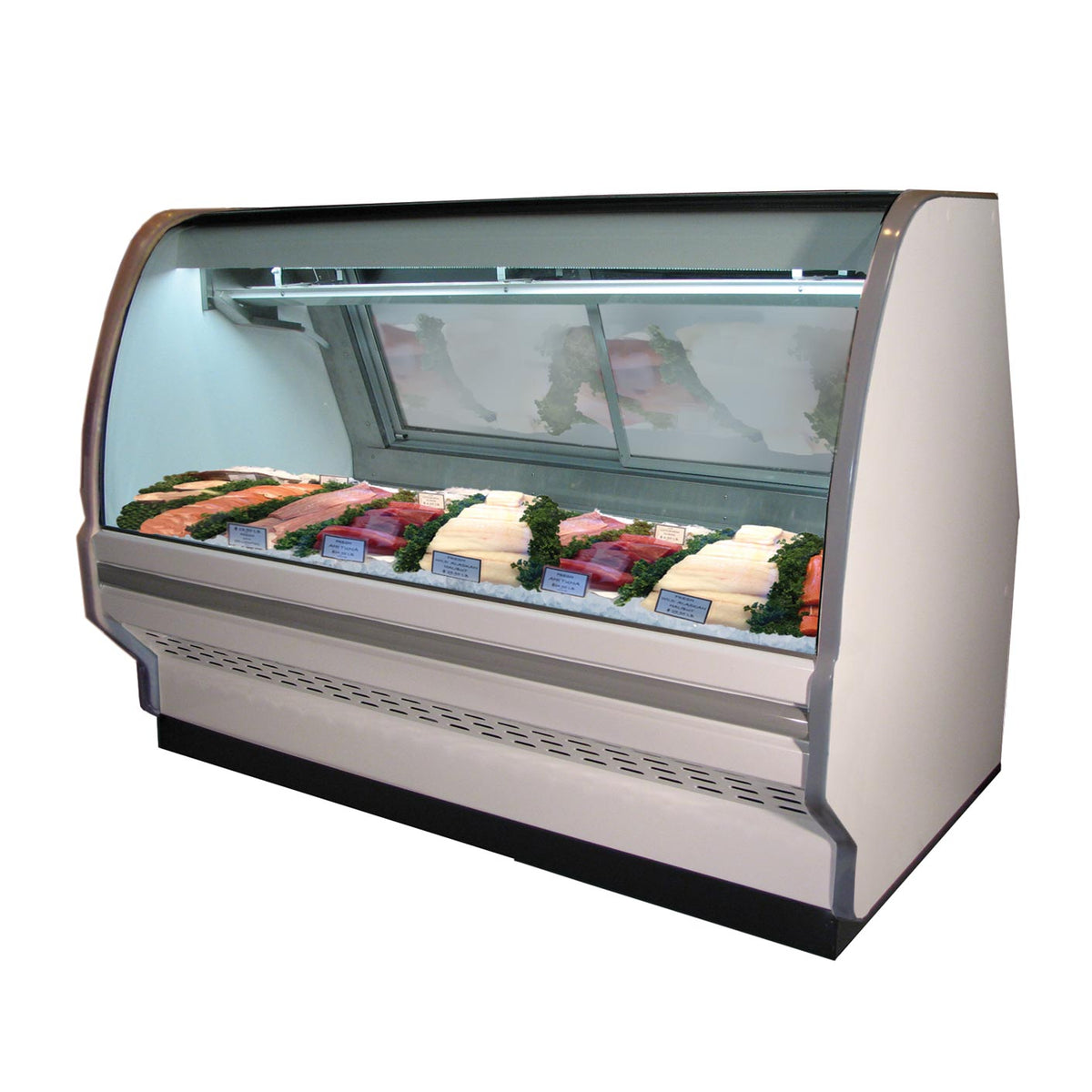 Howard-McCray R-CFS40E-4C-S-LED 52" Curved Refrigerated Seafood Display Case, Remote, Stainless
