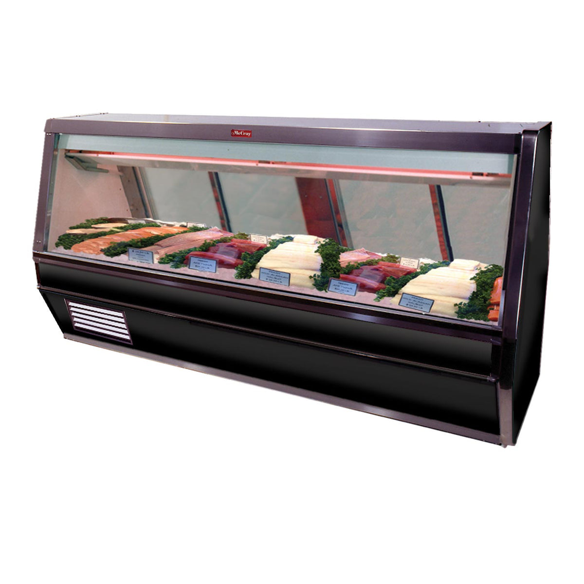 Howard-McCray R-CFS40E-6-BE-LED 77" Flat Refrigerated Seafood Display Case, Remote, Black