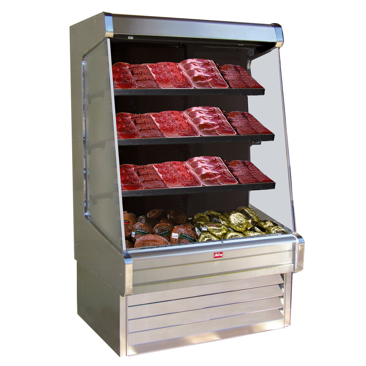 Howard-McCray R-OM30E-8-S-LED 99" Vertical Meat Open Air Merhandiser, Stainless Steel, Remote