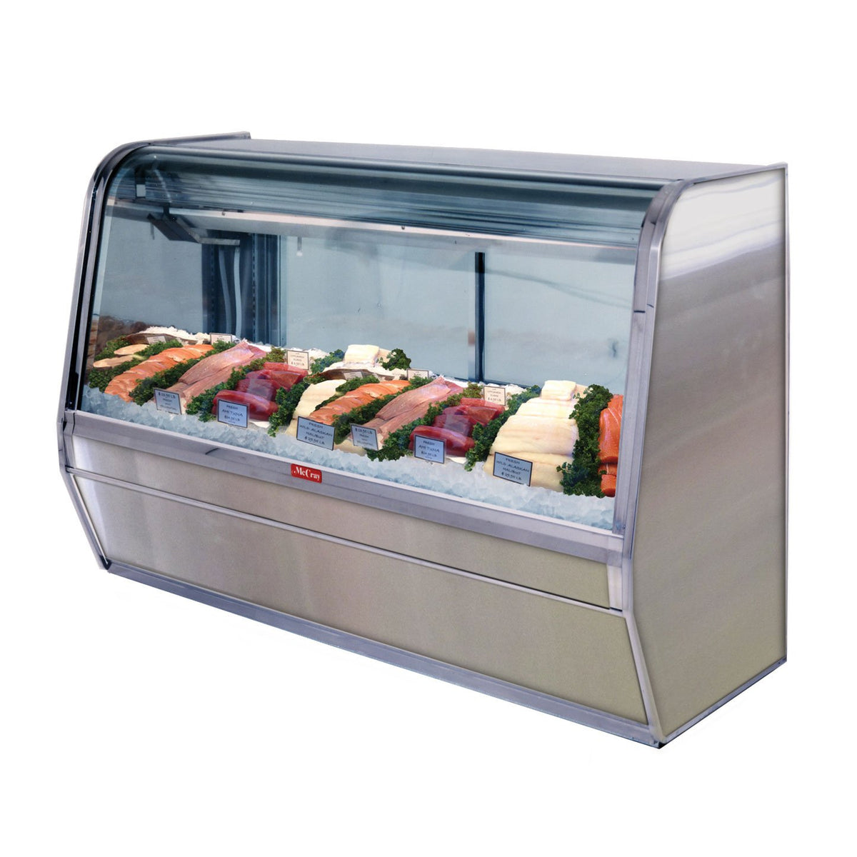 Howard-McCray SC-CFS32E-4C-S-LED 50" Curved Refrigerated Seafood Display Case, Stainless