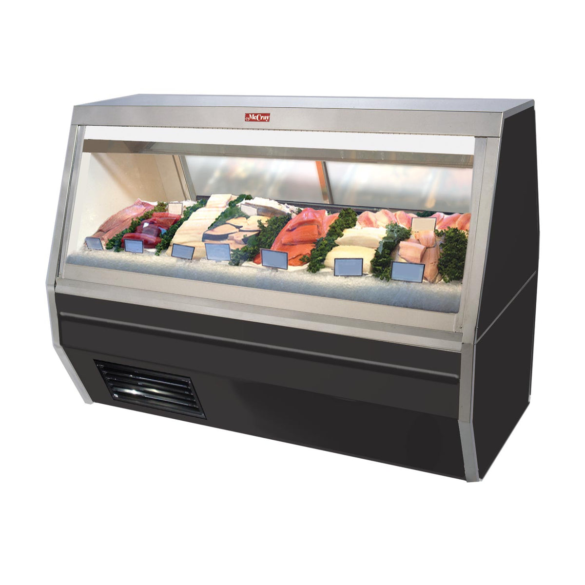 Howard-McCray SC-CFS35-8-BE-LED 95" Flat Refrigerated Seafood Display Case, Black