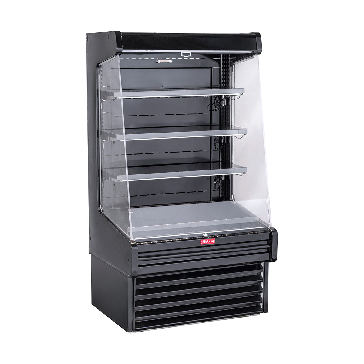 Howard-McCray SC-OD30E-4-SW-B 51" Horizontal Multi-Purpose Open Merchandiser in Black, Self-Contained