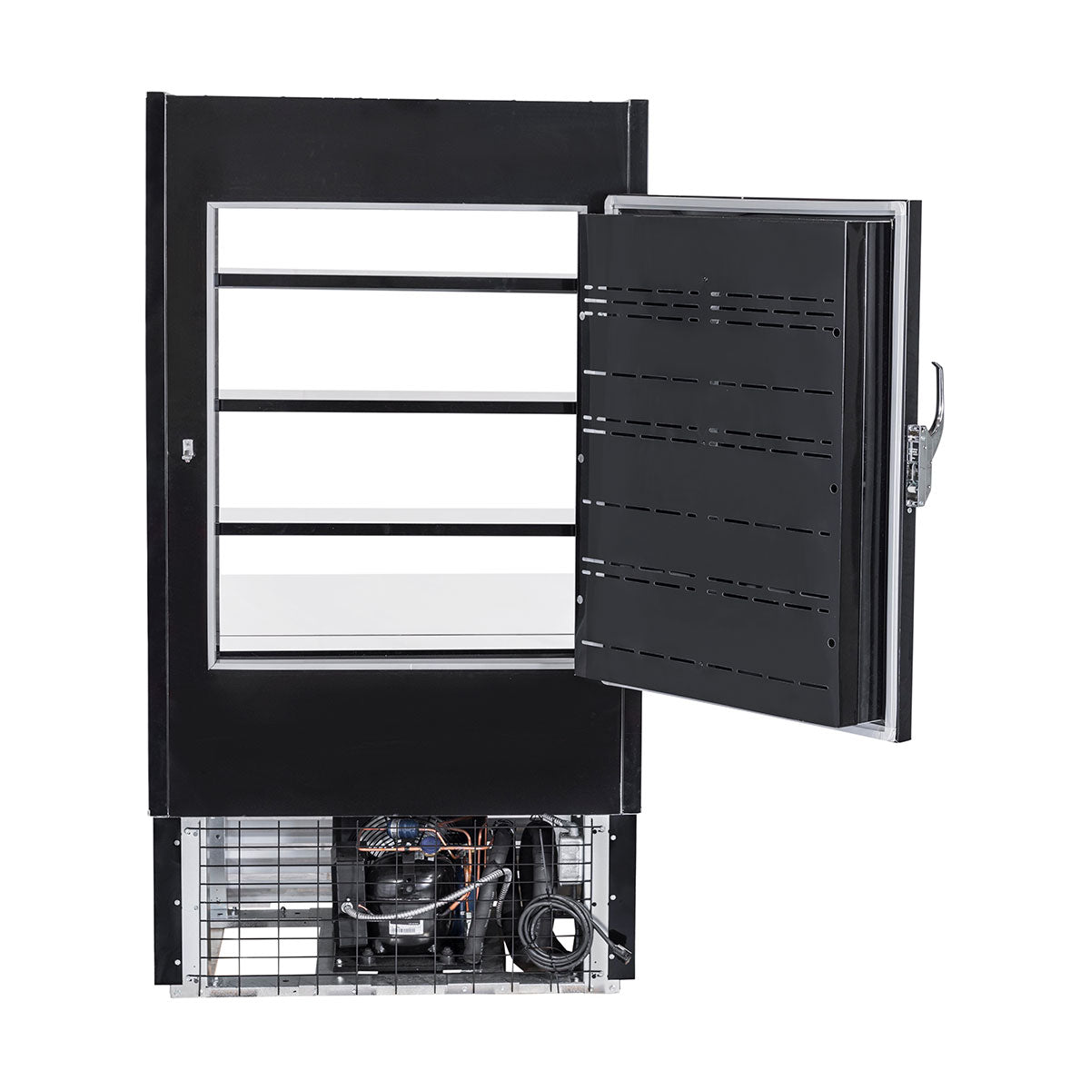 Howard-McCray SC-OD30E-4-SW-B 51" Horizontal Multi-Purpose Open Merchandiser in Black, Self-Contained