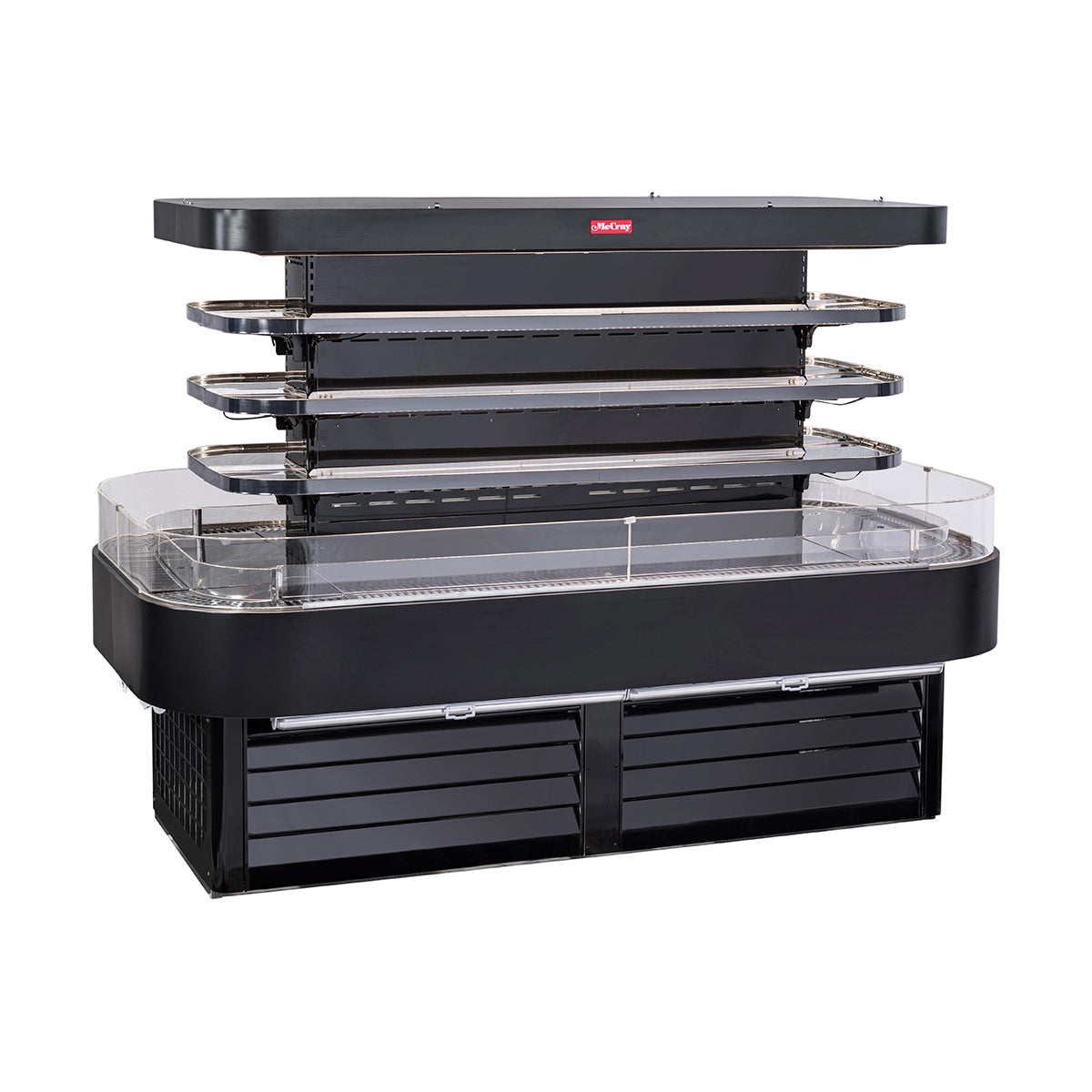 Howard-McCray SC-OD42I-7-B-LED 84'' Island Open Air Merchandiser in Black, Self-Contained