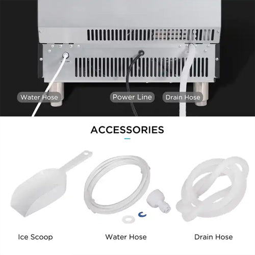Coldline EIC270 22" 270 lb. Commercial Full Cube Ice Machine with 50 lb. Bin, Air Cooled