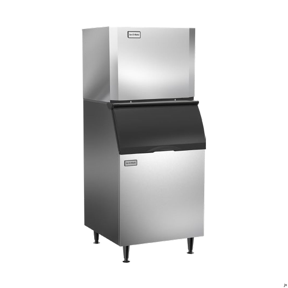 Ice-O-Matic CIM0330HW90 cube ice machine head, shown on an ice storage bin (bin sold separately)