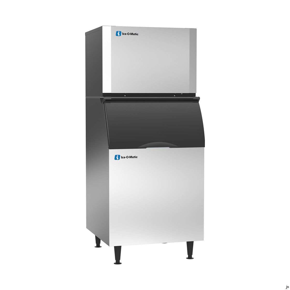 Ice-O-Matic CIM0636HW90 cube ice machine head, shown on an ice storage bin (bin sold separately)