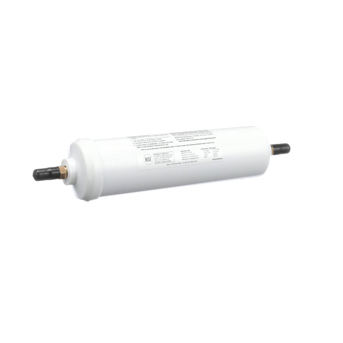Ice-O-Matic IOMWFRC replacement water filter with quick connect fittings on both ends