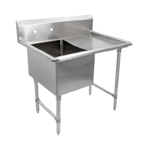 John Boos 1B244-1D24R 52" One Compartment Sink, 24"W x 24"L Bowl With Right-Hand Drainboards