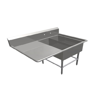 John Boos 2PB1431-1D30L 62" Two Compartment Sink, 14"W x 31"L Bowl With Left-Hand Drainboard