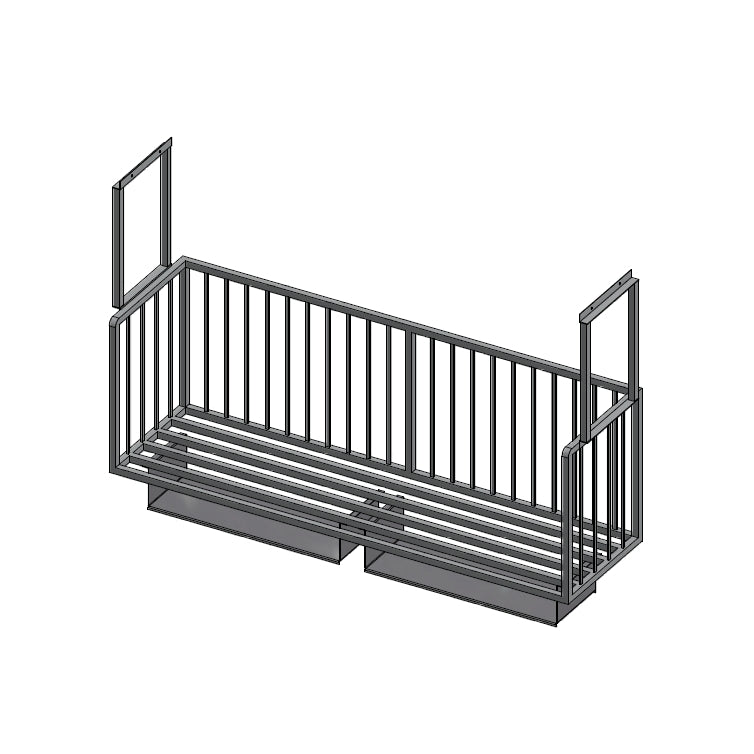 John Boos ALMBR-6C Aluminum Ceiling Mounted Meat Boat Rack - 72" x 20"