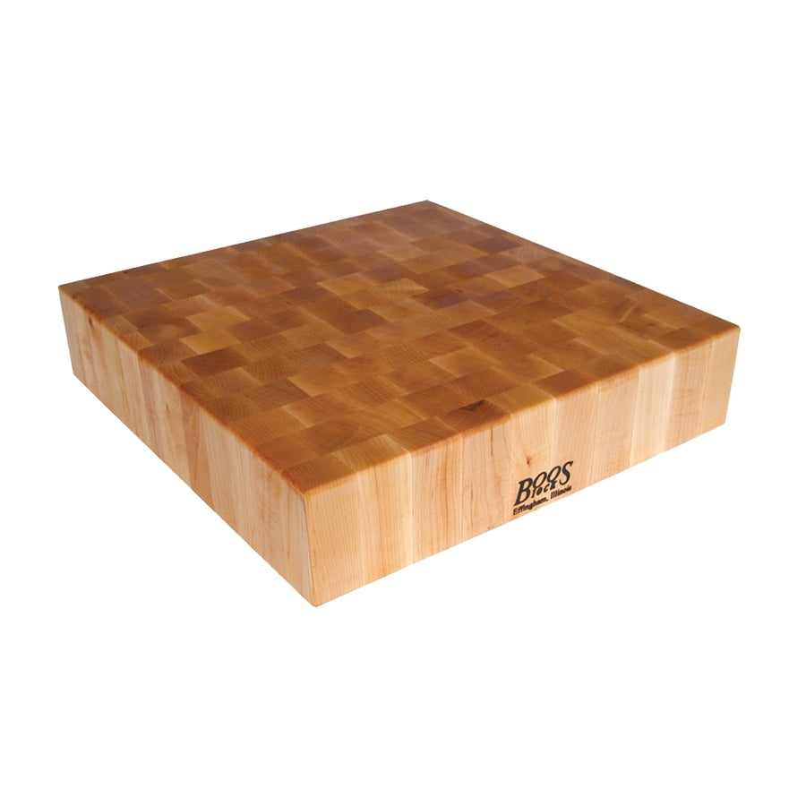 John Boos BB01 - Square 24" x 24" x 6" Grain Cutting Board, Rock Maple, Oil, Reversible