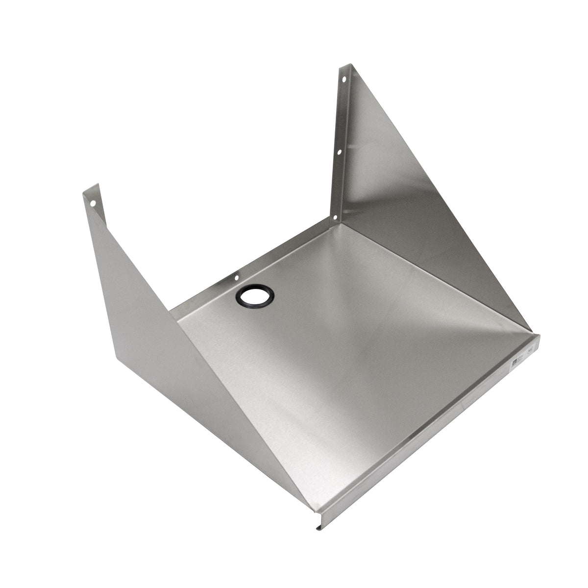 John Boos BMS2024 24" x 20" Stainless Steel Wall-Mounted Microwave Shelf, 16 Gauge, Type 300