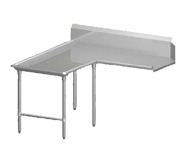 John Boos CDT6-I6060SBK-L Clean "L" Shaped Dishtable w/ Island Design, Left, 10" Backsplash
