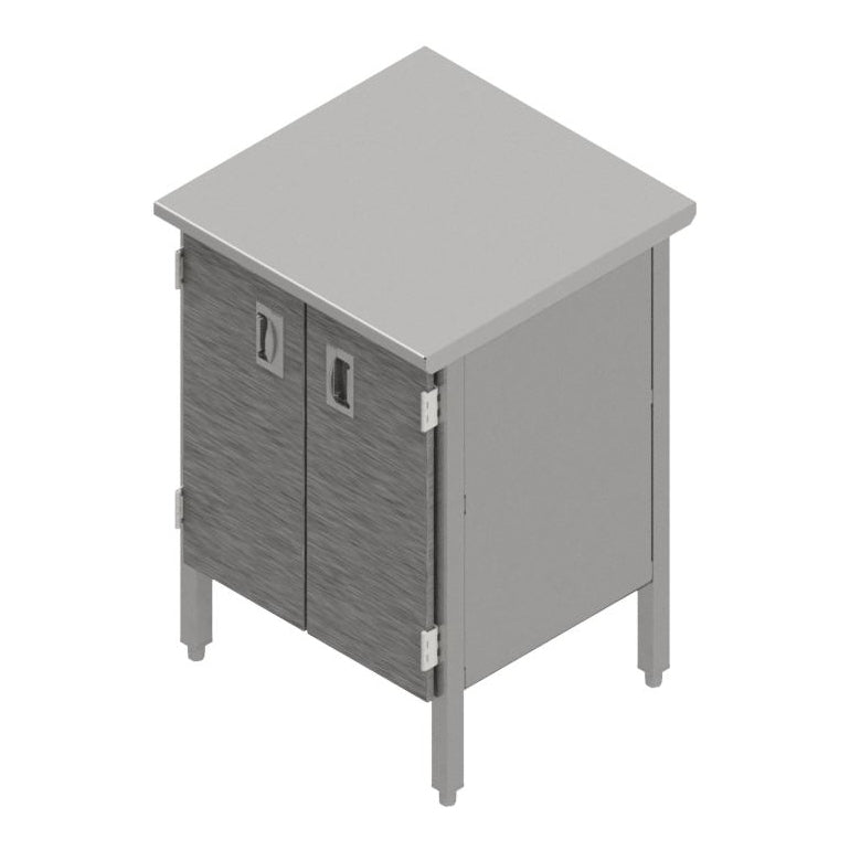 John Boos EBHS6-3036 36" Cabinet Base Hinged Doors Work Table, Flat Top / 16 Gauge Top
