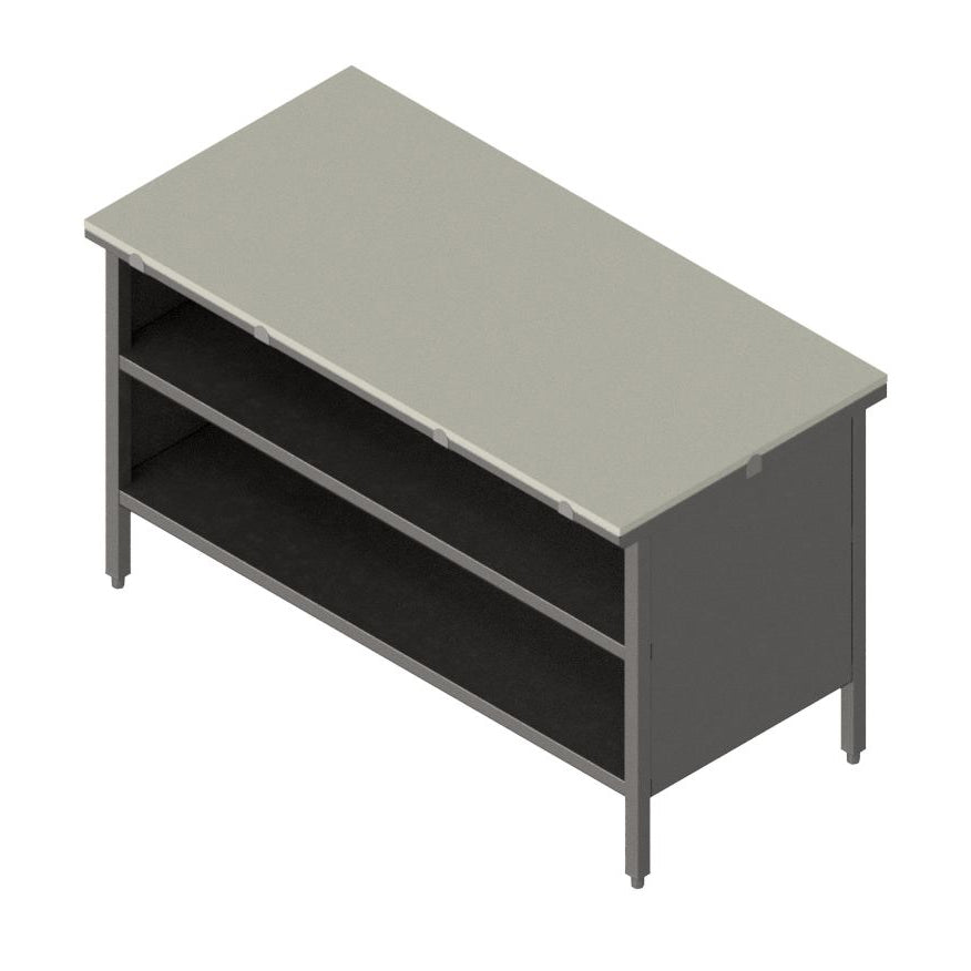 John Boos EBOP3-3072 Work Table, Cabinet Base with Open Front, 72"W X 30"D